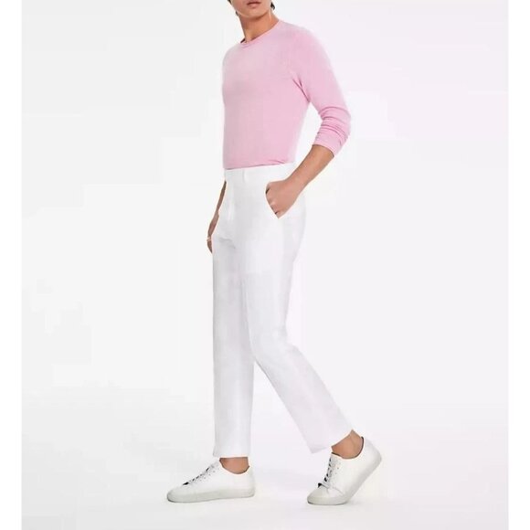 Tommy Hilfiger Mens Modern Fit Flat Front Pure Linen Pant White Size 34 X 29 NWT - Picture 1 of 9